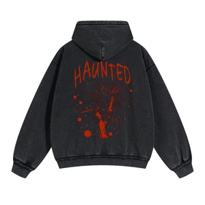 Haunted Streetwear Graphic Double Slider Zip Hoodie-INNBLAC Fashion Apparel