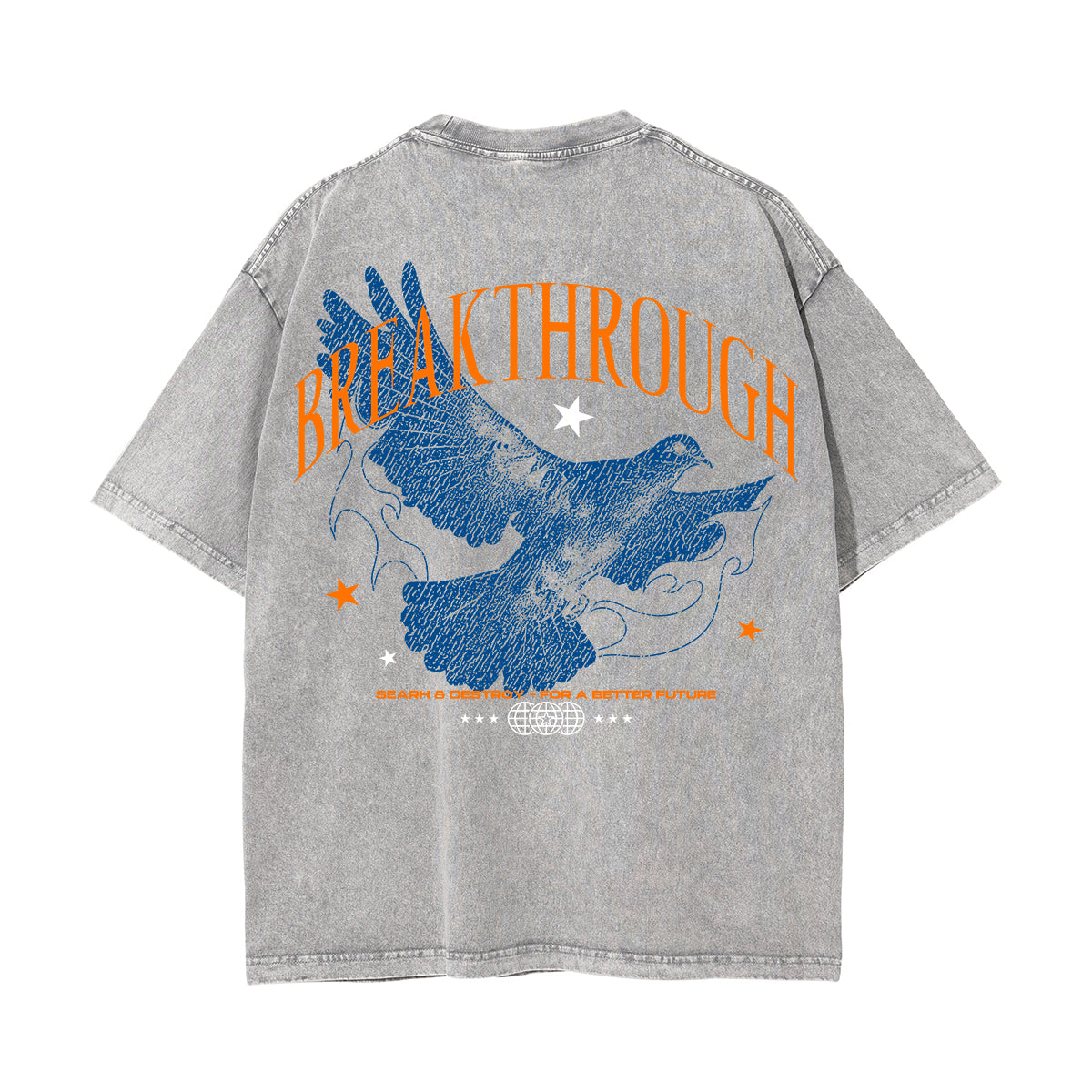 Breakthrough Streetwear Stone Wash Graphic Tee-INNBLAC Fashion Apparel