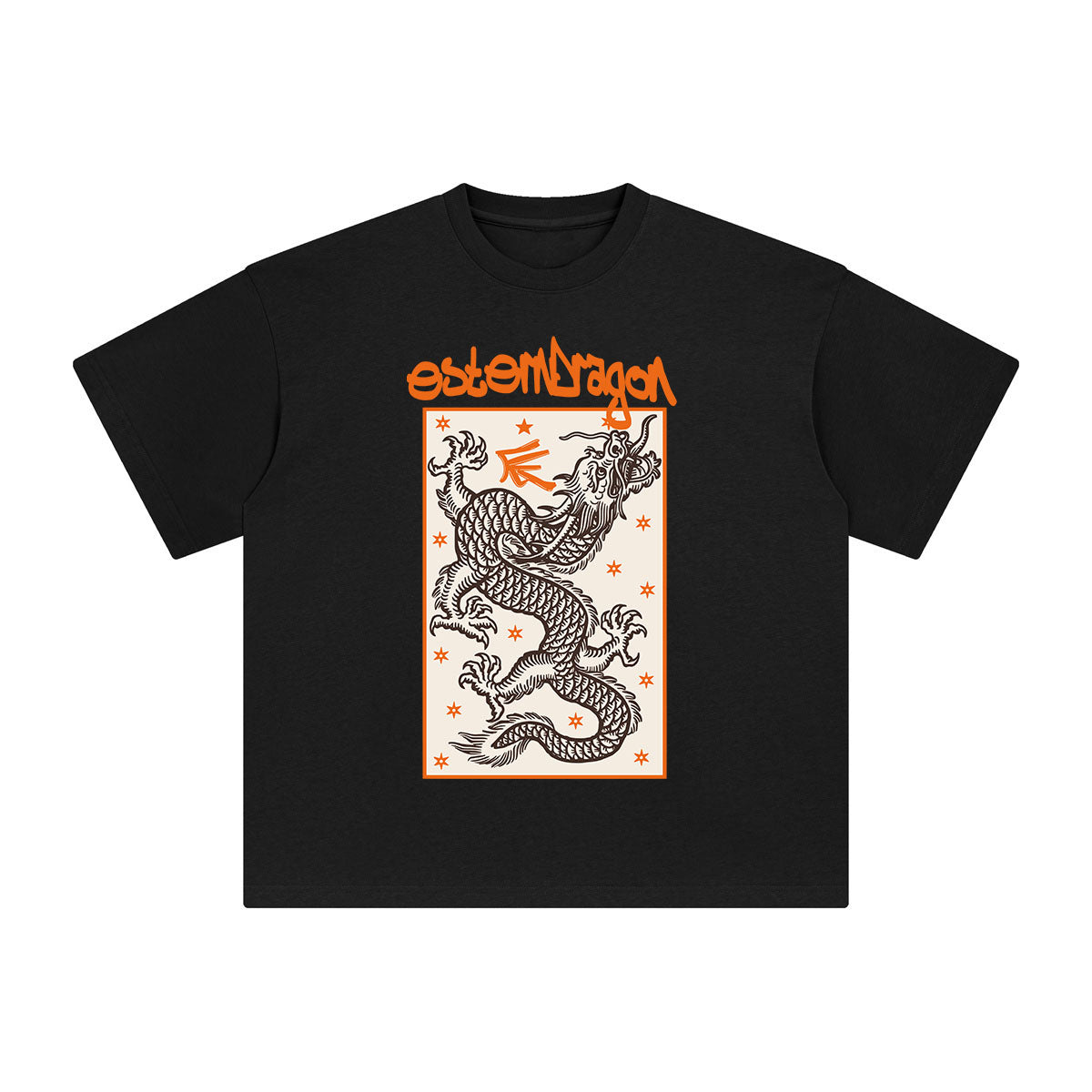 Chinese Character Estern Dragon Graphic Tee-INNBLAC Fashion Apparel