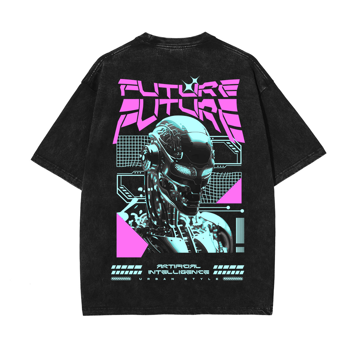 Future Robotic Al Streetwear Graphic Tee-INNBLAC Fashion Apparel