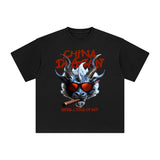 China Dragon Wearing sunglasses And Smoking cigar Graphic Tee-INNBLAC Fashion Apparel