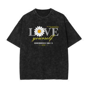 Love Yourself Typography Vintage Graphic Tee-INNBLAC Fashion Apparel