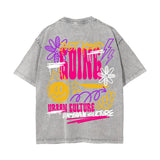 Just Keep Going Graffiti Quote Washed Tee-INNBLAC Fashion Apparel