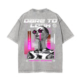 Futuristic Streetwear Chrome Graphic Tee-INNBLAC Fashion Apparel