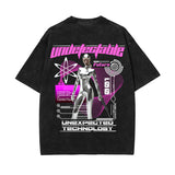 Futuristic Streetwear Chrome Graphic Tee-INNBLAC Fashion Apparel