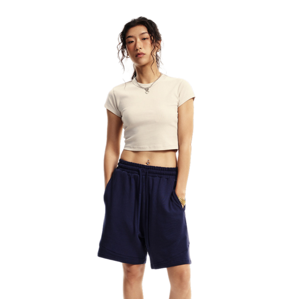 Crew Neck Slim Crop Top 7oz-INNBLAC Fashion Apparel