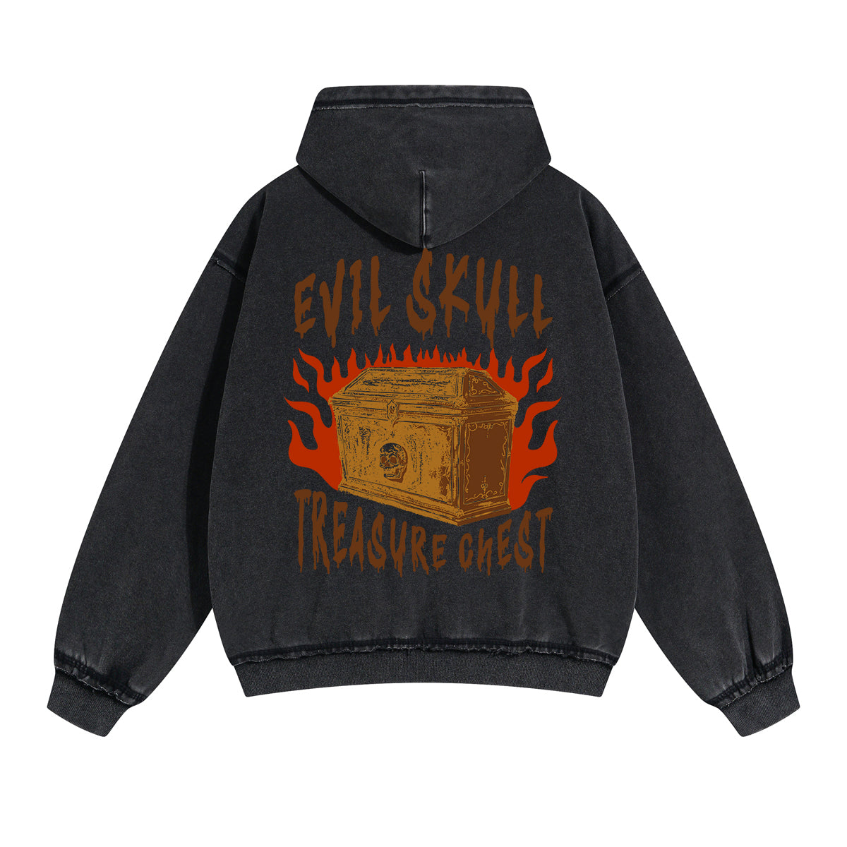 Evil Skull Streetwear Graphic Double Slider Zip Hoodie-INNBLAC Fashion Apparel