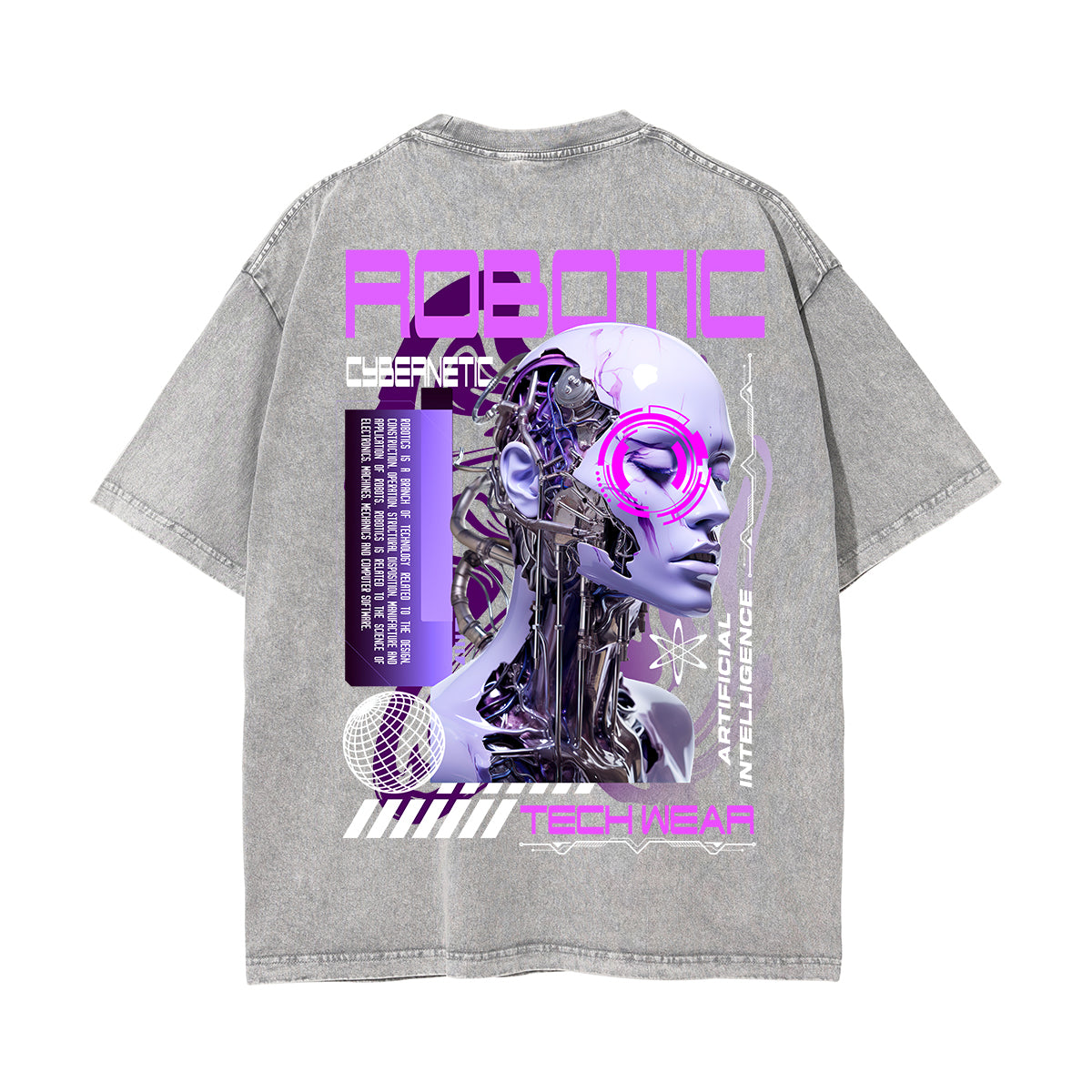 Robotic Futuristic Streetwear Graphic Tee-INNBLAC Fashion Apparel