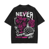 Never Regret Graffiti Graphic Washed Tee-INNBLAC Fashion Apparel