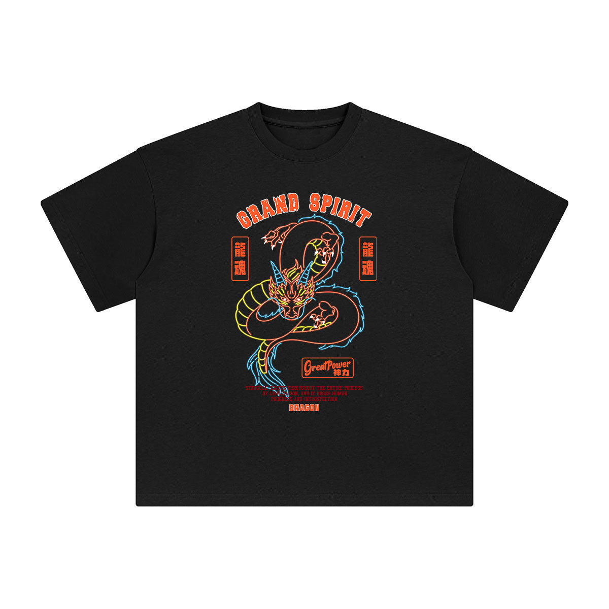 Chinese Characters Dragon Graphic Tee-INNBLAC Fashion Apparel