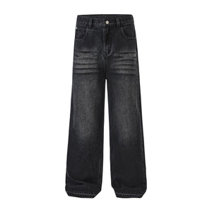 Vintage Washed Raw Hem Bootcut Jeans-INNBLAC Fashion Apparel