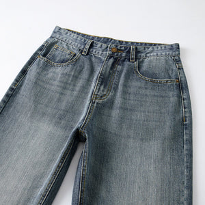 Straight Leg Faded Denim Pants-INNBLAC Fashion Apparel