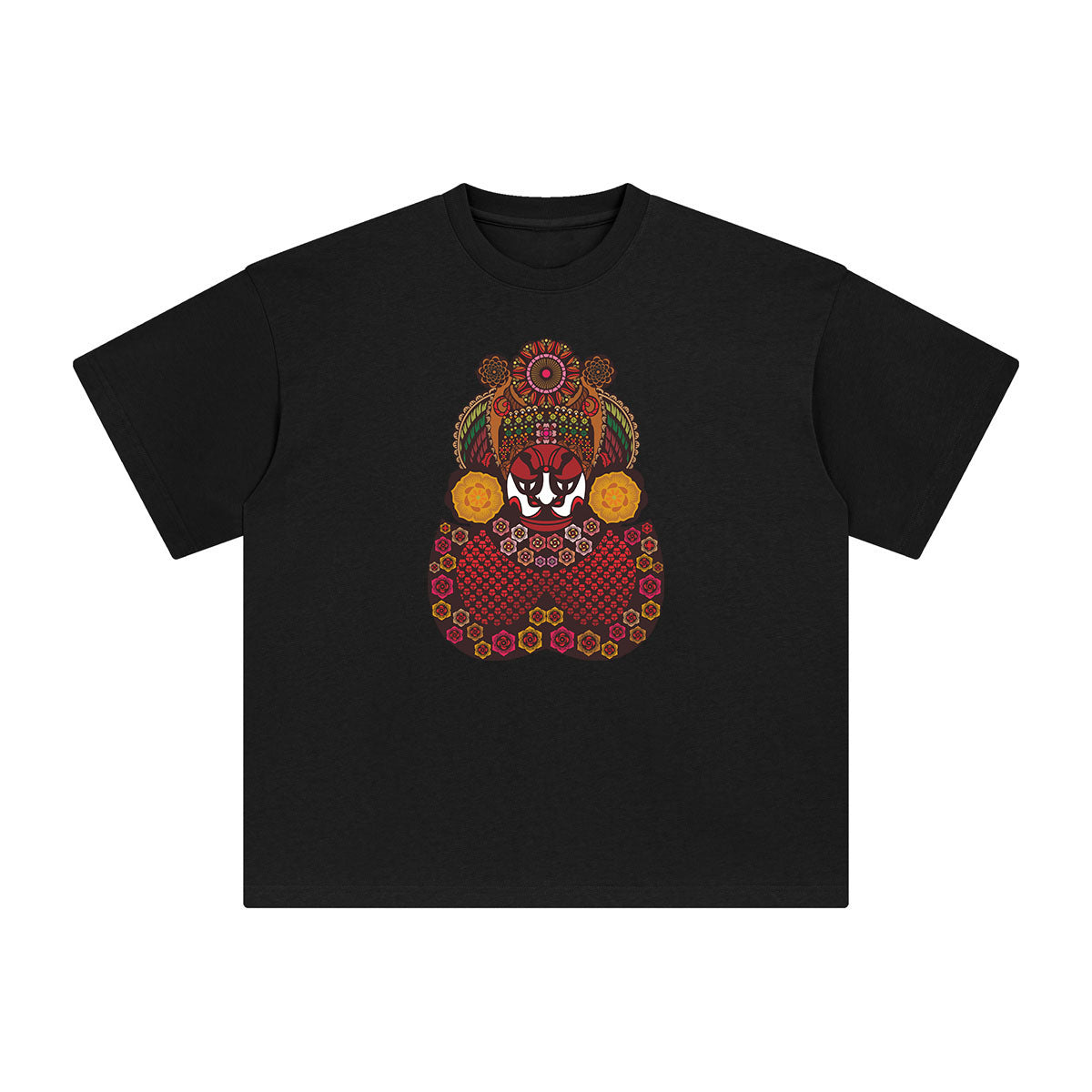 Chinese Face Painting Graphic Tee-INNBLAC Fashion Apparel