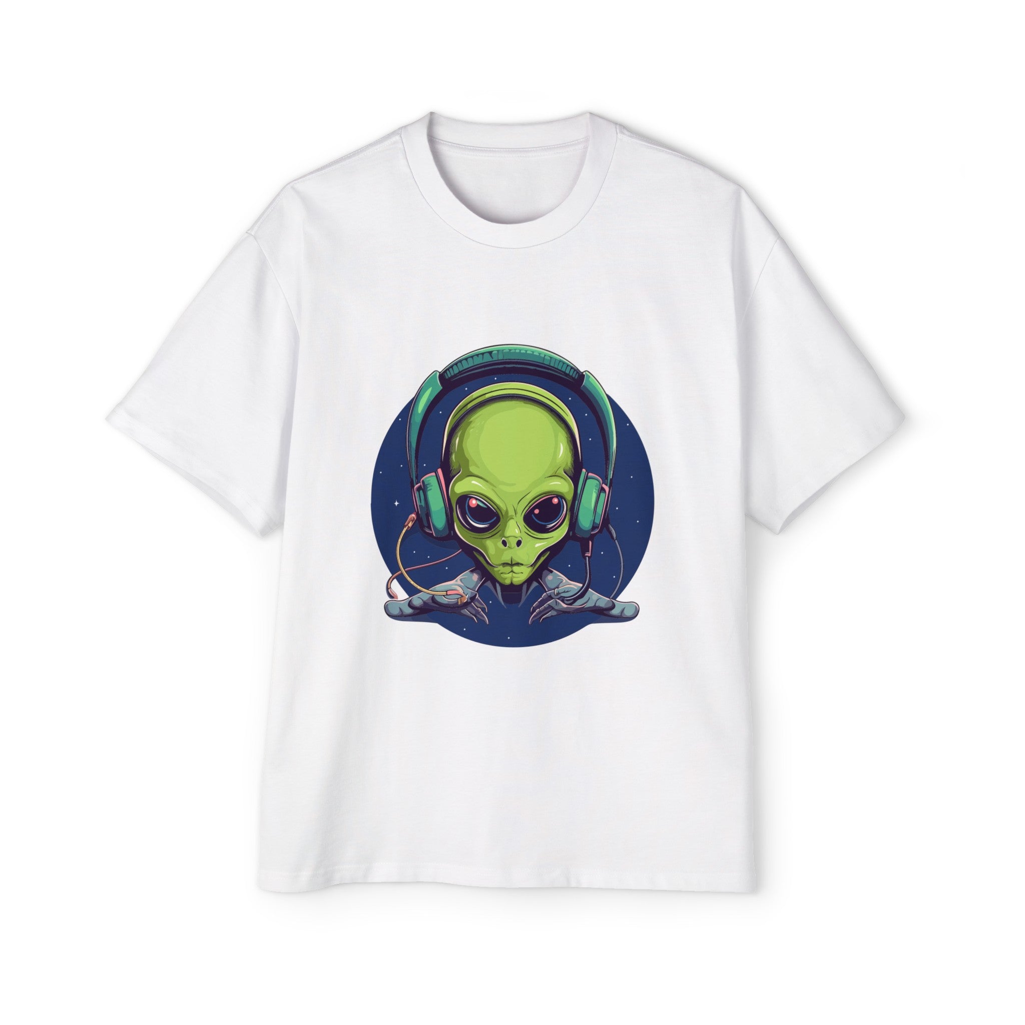 Alien With Headphones Graphic Tee-INNBLAC Fashion Apparel