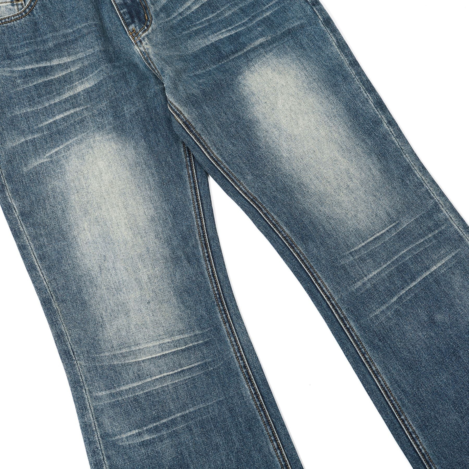 Heavy Wash Whiskers Bootcut Jeans-INNBLAC Fashion Apparel