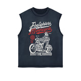 Firefighters Motorcycle Graphic Sleeveless Tee-INNBLAC Fashion Apparel