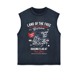 Land Of The Free Graphic Sleeveless Faded Tee-INNBLAC Fashion Apparel