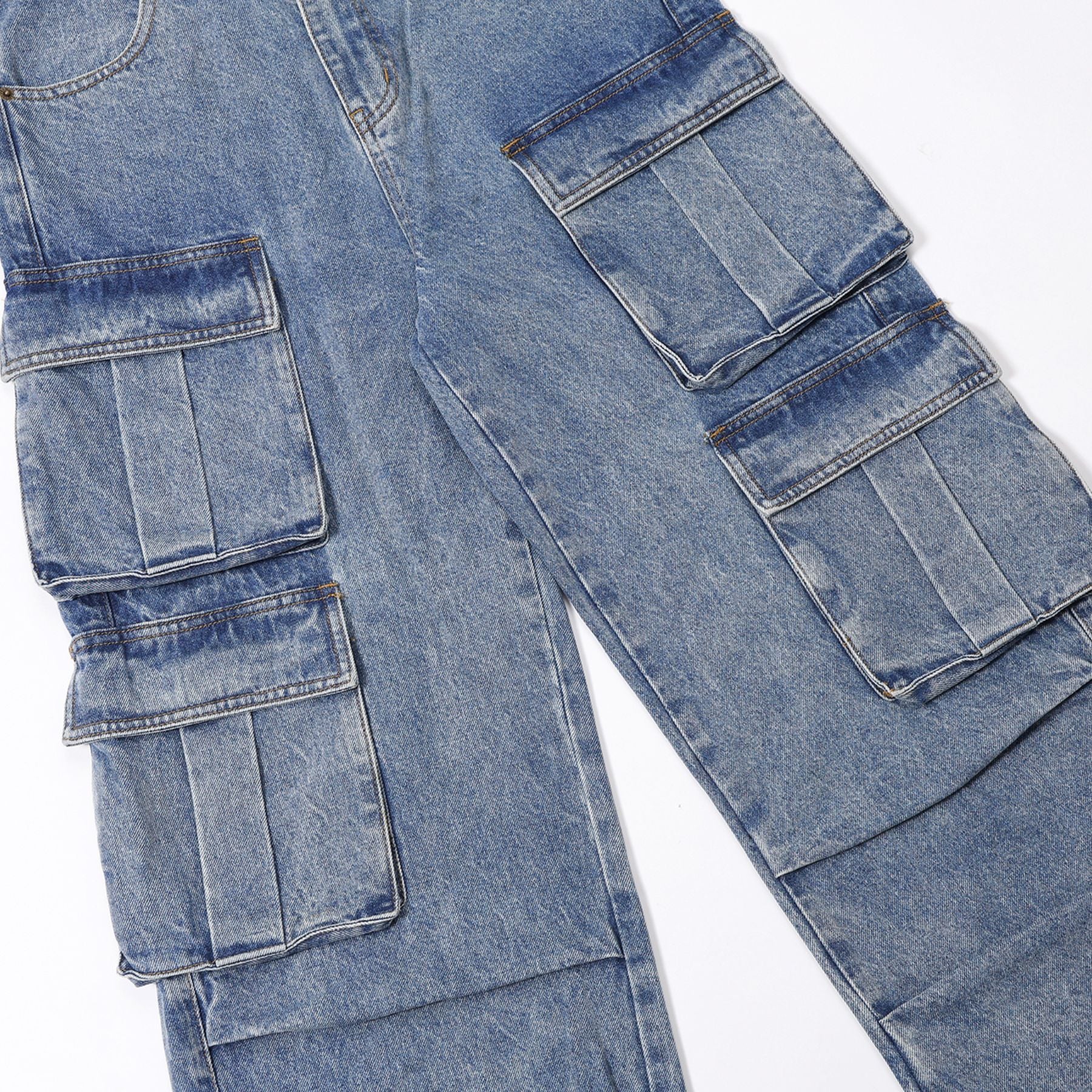Baggy Denim Cargo Pants Men's Wide Leg Denim Jeans - INNBLAC