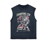 Champions Cup Hockey Graphic Sleeveless Faded Tee-INNBLAC Fashion Apparel