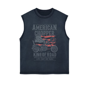 American Chopper Graphic Sleeveless Faded Tee-INNBLAC Fashion Apparel