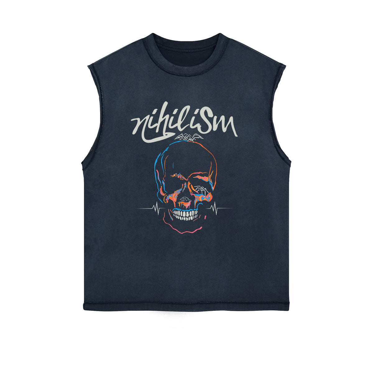 Neon Skull Sleeveless Graphic Tee-INNBLAC Fashion Apparel