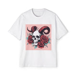 Skull Devil Horn Roses Valentine Graphic Tee-INNBLAC Fashion Apparel