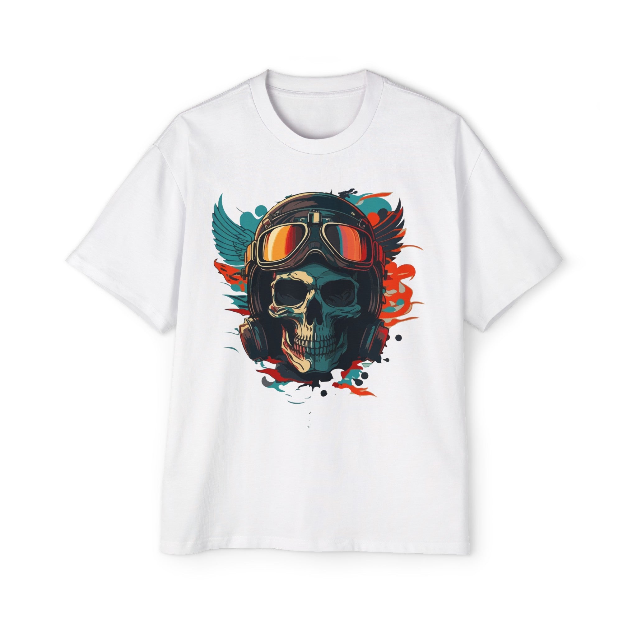 Skull Biker Graphic Tee-INNBLAC Fashion Apparel