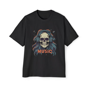 Skull With Headphones Graphic Tee-INNBLAC Fashion Apparel