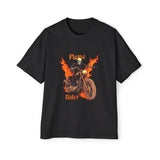 Skeleton Flame Rider Graphic Tee-INNBLAC Fashion Apparel