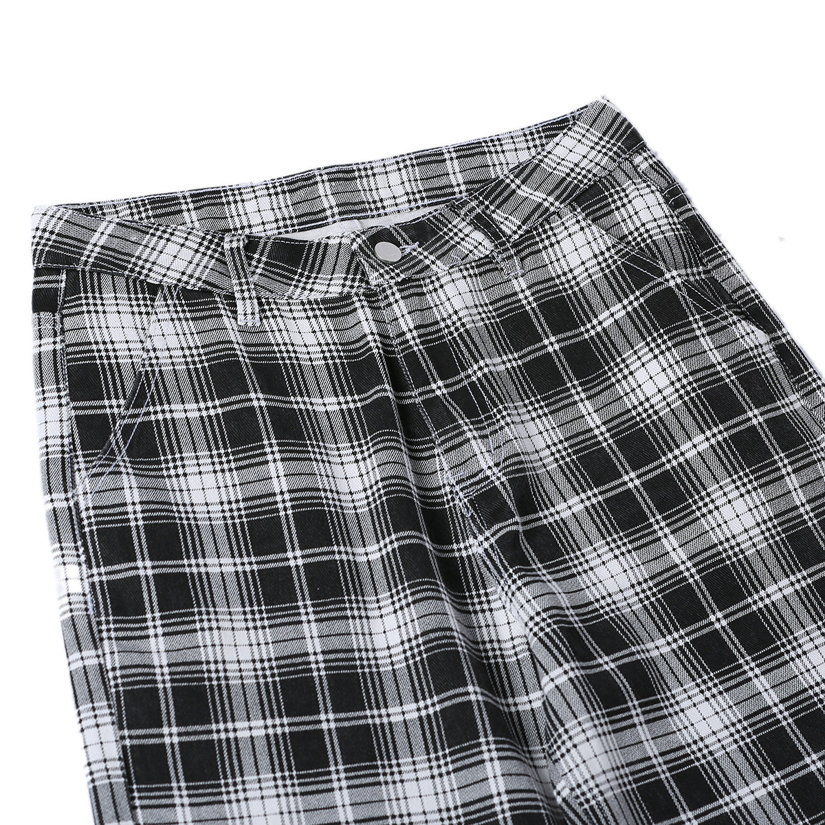 Unisex Straight Leg Plaid Trousers-INNBLAC Fashion Apparel