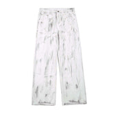 White Tie-Dye Baggy Denim Jeans-INNBLAC Fashion Apparel