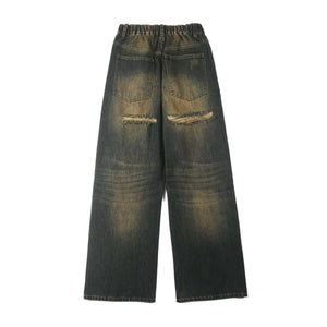 Heavy Wash Ripped Baggy Jeans-INNBLAC Fashion Apparel