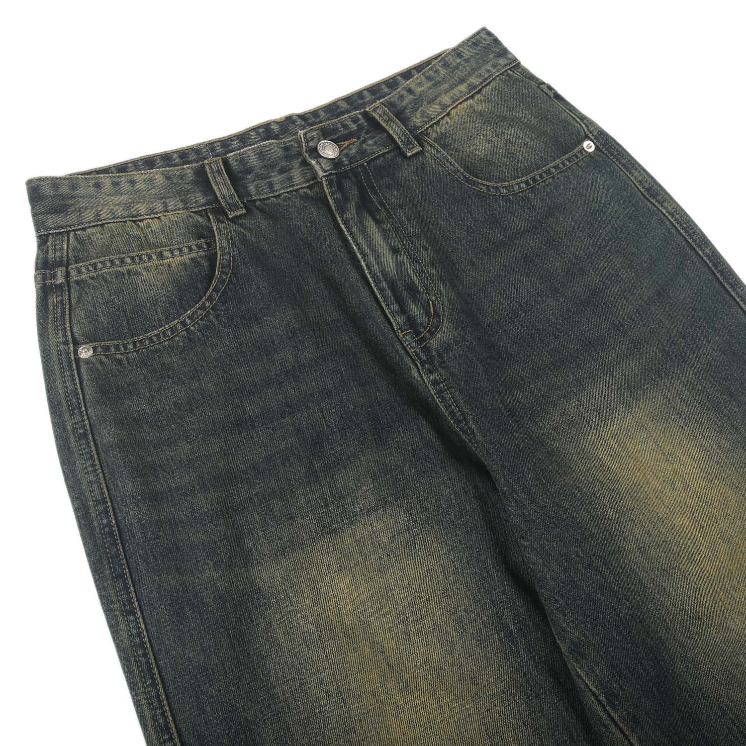 Vintage Wash Wide Leg Jeans
