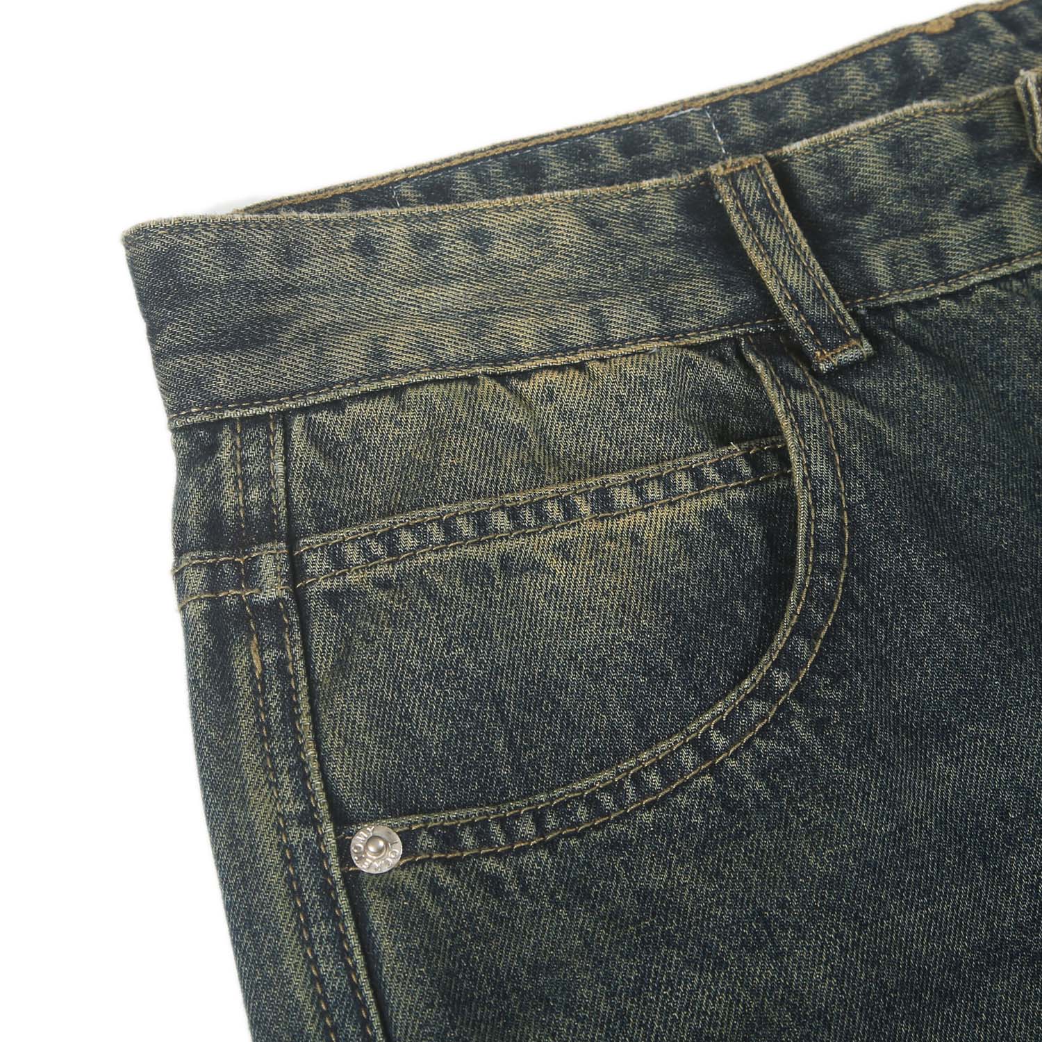 Vintage Wash Wide Leg Jeans