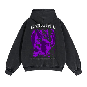 Gargoyle Streetwear Graphic Double Slider Zip Hoodie-INNBLAC Fashion Apparel