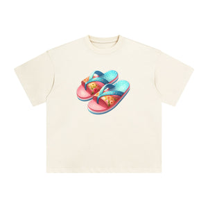 Beach Slippers Comic Graphic Tee-INNBLAC Fashion Apparel