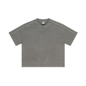 Stone Wash Distressed Loose Fit Tee-INNBLAC Fashion Apparel