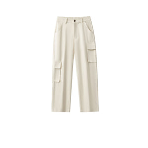 Solid Color Wide Leg Cargo Pants-INNBLAC Fashion Apparel