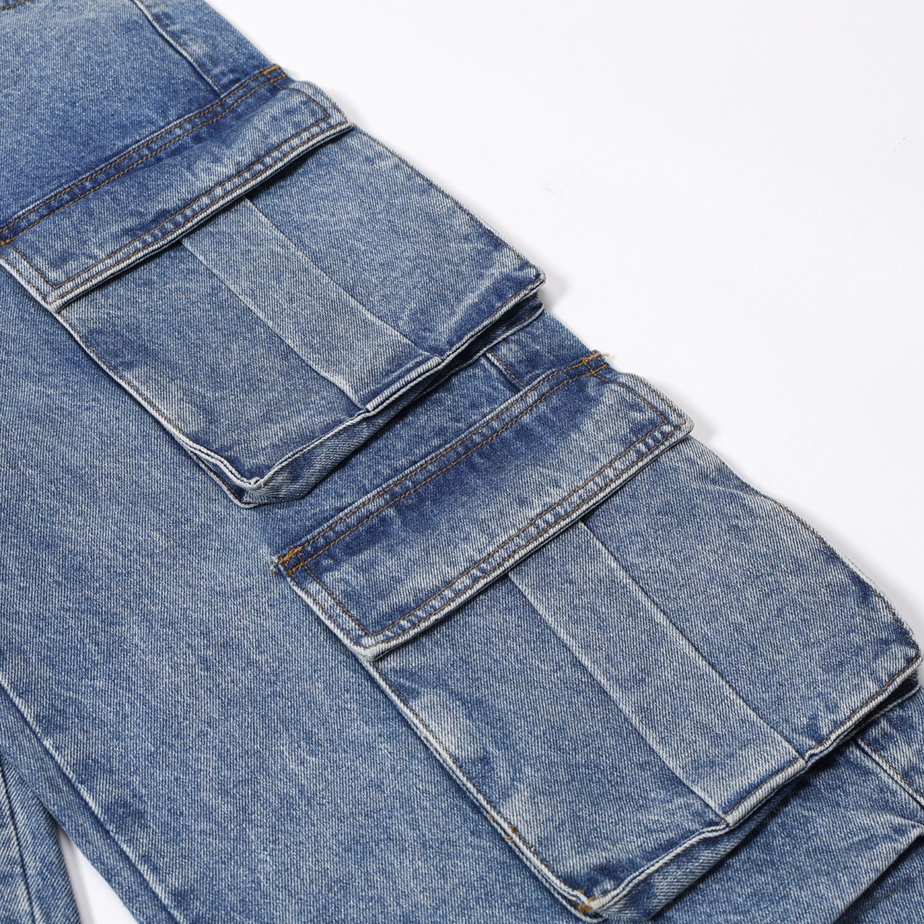Baggy Denim Cargo Pants Men's Wide Leg Denim Jeans - INNBLAC Baggy Denim Cargo Pants Men's Wide Leg Denim Jeans - INNBLAC