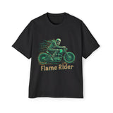 Skeleton Flame Rider Graphic Tee-INNBLAC Fashion Apparel