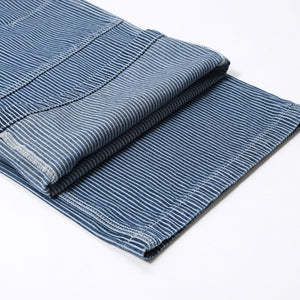 Buckle Belt Striped Denim Cargo Jeans-INNBLAC Fashion Apparel