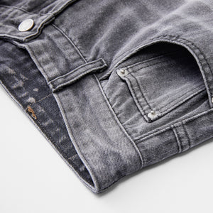 Ink Splatter Gray Bootcut Jeans-INNBLAC Fashion Apparel