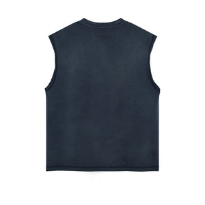 Criminal Syndicate Retro Graphic Sleeveless Faded Tee-INNBLAC Fashion Apparel