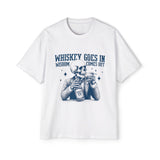 Skull Whiskey Goes In Wisdom Graphic Tee-INNBLAC Fashion Apparel