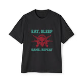 Eat Sleep Game Repeat Graphic Tee-INNBLAC Fashion Apparel