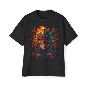 Skull Firefighter Extinguishing Fire Graphic Tee-INNBLAC Fashion Apparel