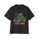 Skeleton Flame Rider Graphic Tee-INNBLAC Fashion Apparel