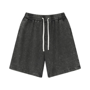 Vintage Wash Loose Fit Jogger Shorts-INNBLAC Fashion Apparel