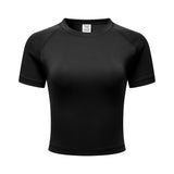 Crew Neck Slim Crop Tee-INNBLAC Fashion Apparel