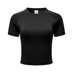 Crew Neck Slim Crop Tee-INNBLAC Fashion Apparel